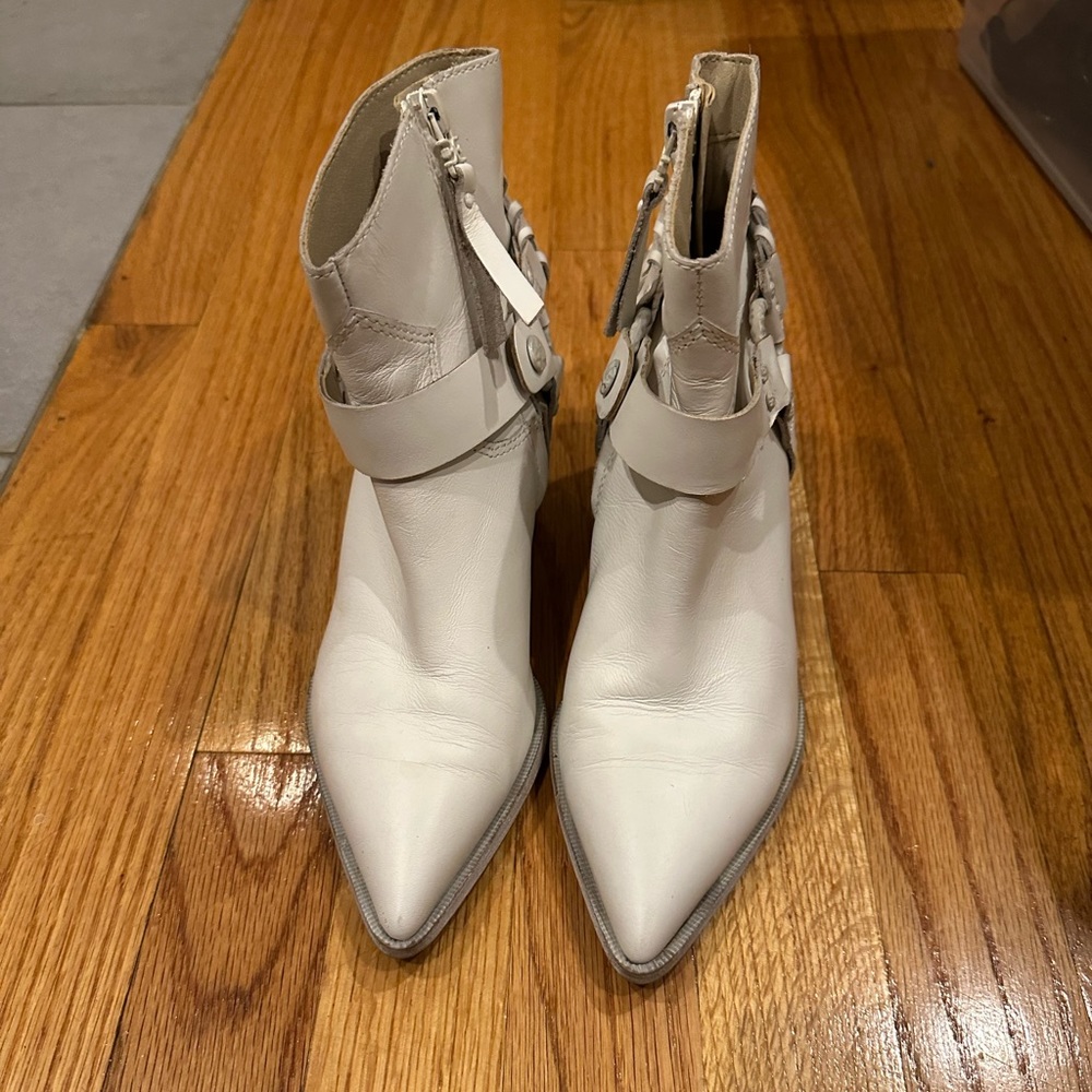 Sam Edelman White Ankle Cowboy Boots
